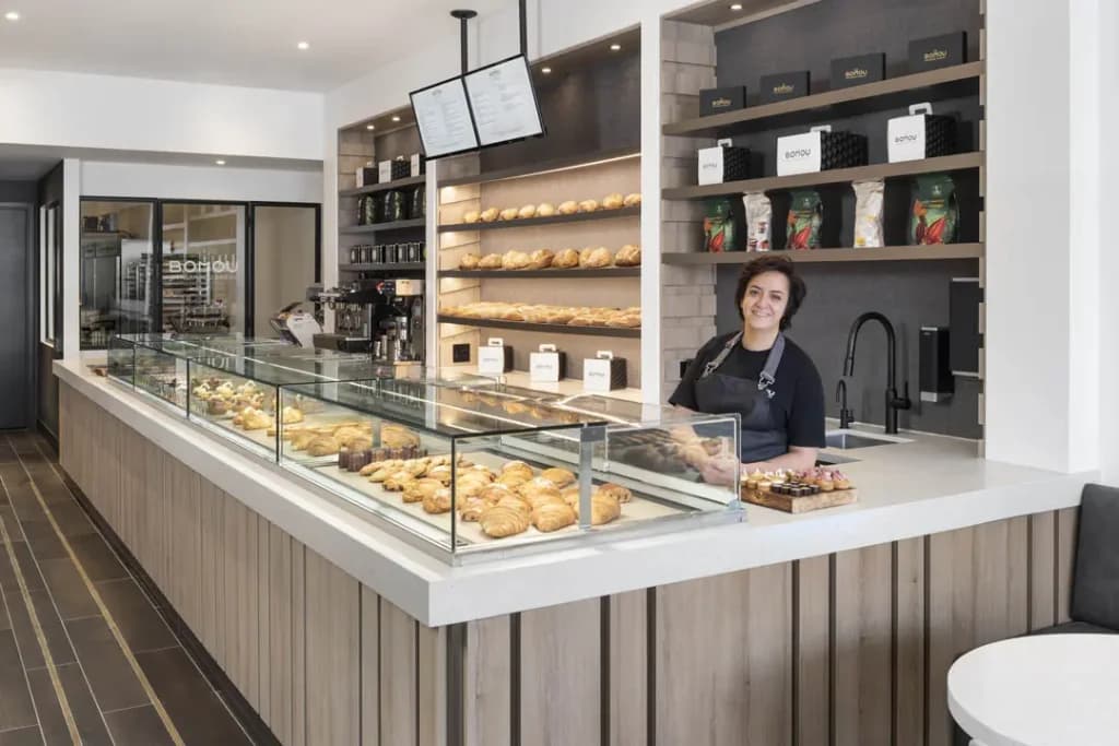 Bomou bakery interior after commercial build out